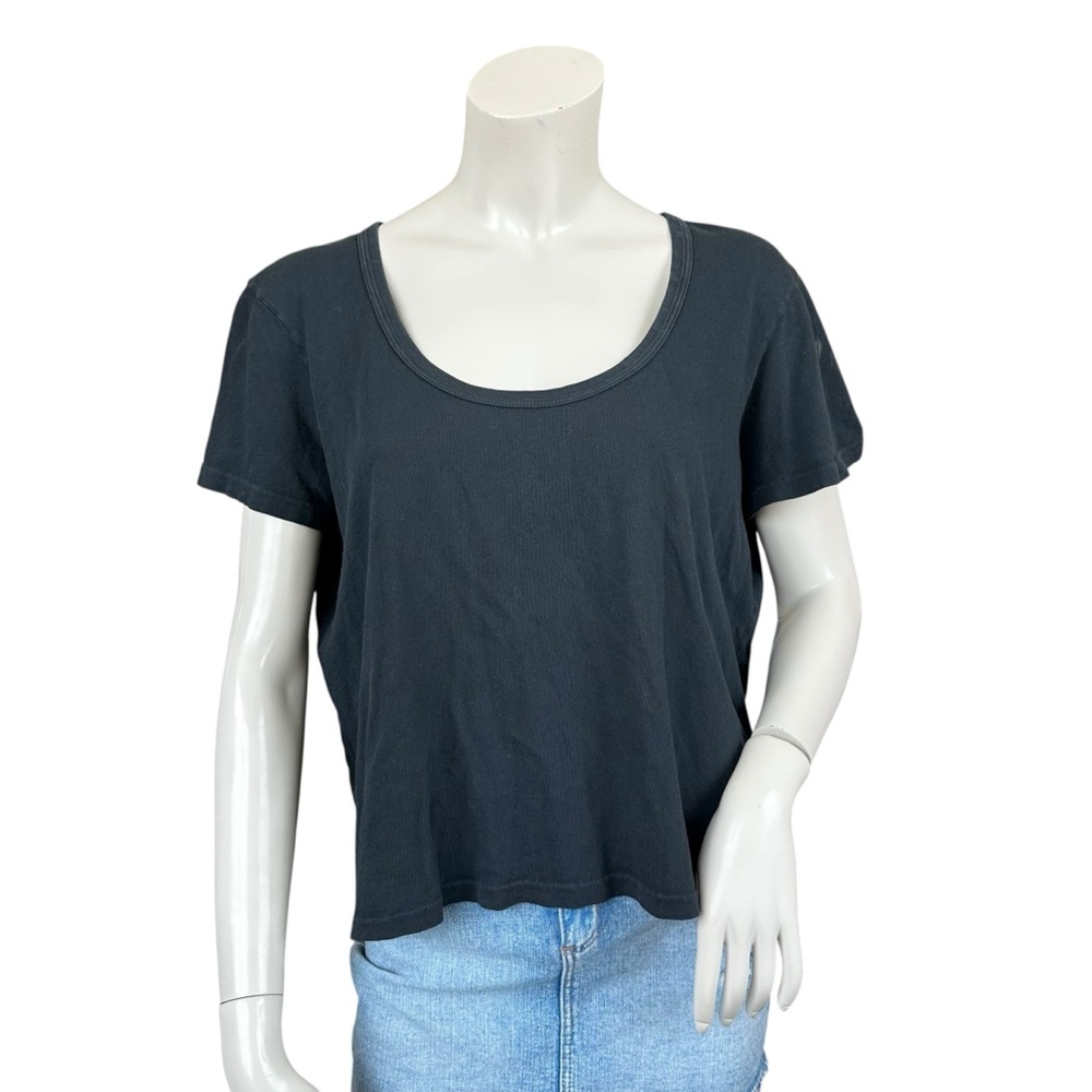 Outerknown Washed Faded Black Single Stitch Organic Cotton Short Sleeve T Small